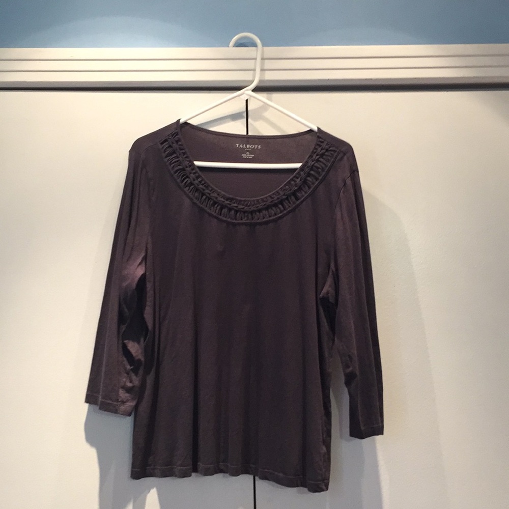 Gray Talbots 3/4 length sleeve top XL